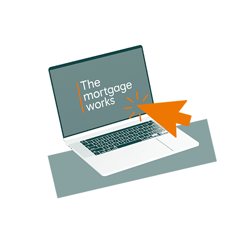 Image of laptop with The Mortgage Works logo