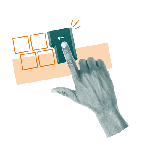 hand pressing keyboard enter button